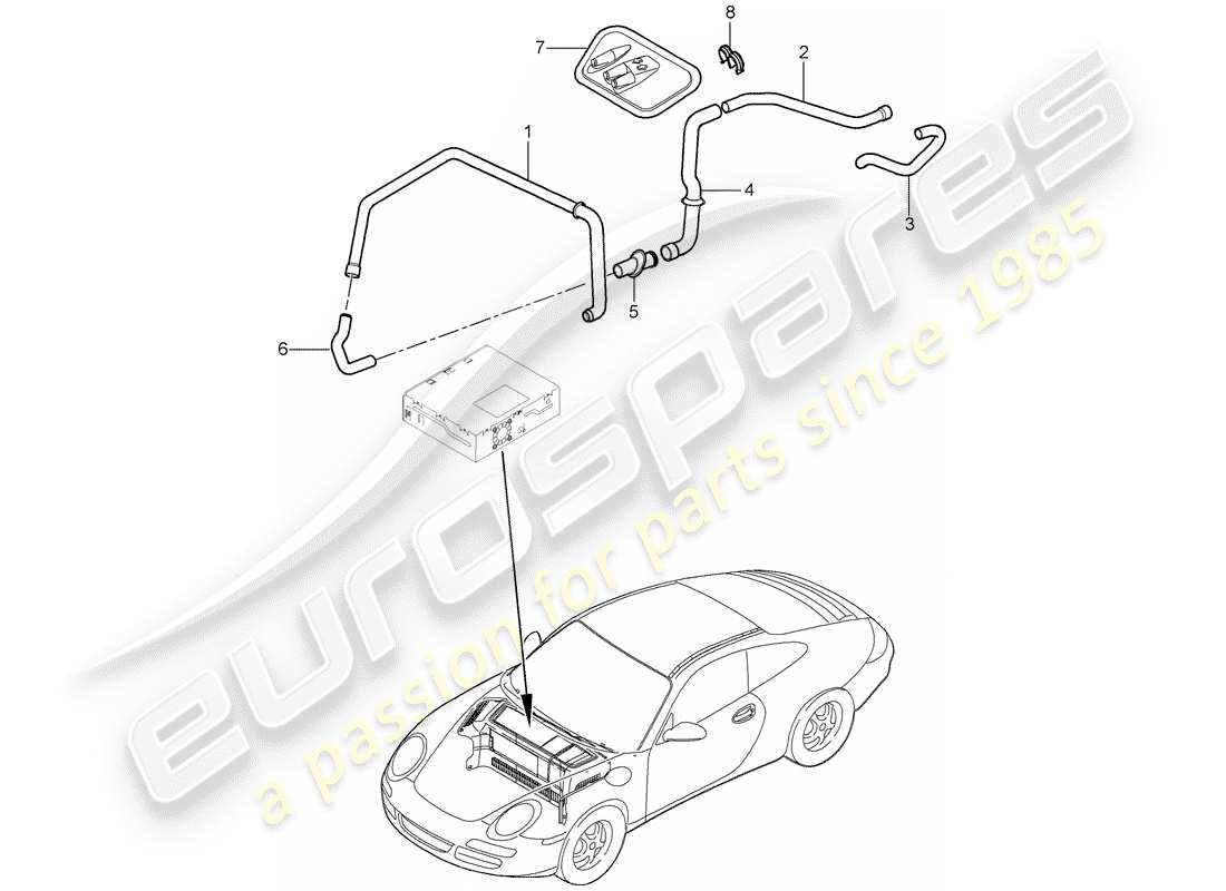 porsche 997 gen. 2 (2011) luggage compartment part diagram