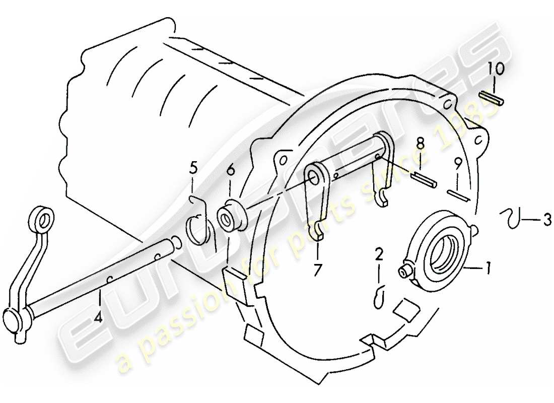 porsche 356/356a (1959) clutch release - g >> 25 000 part diagram