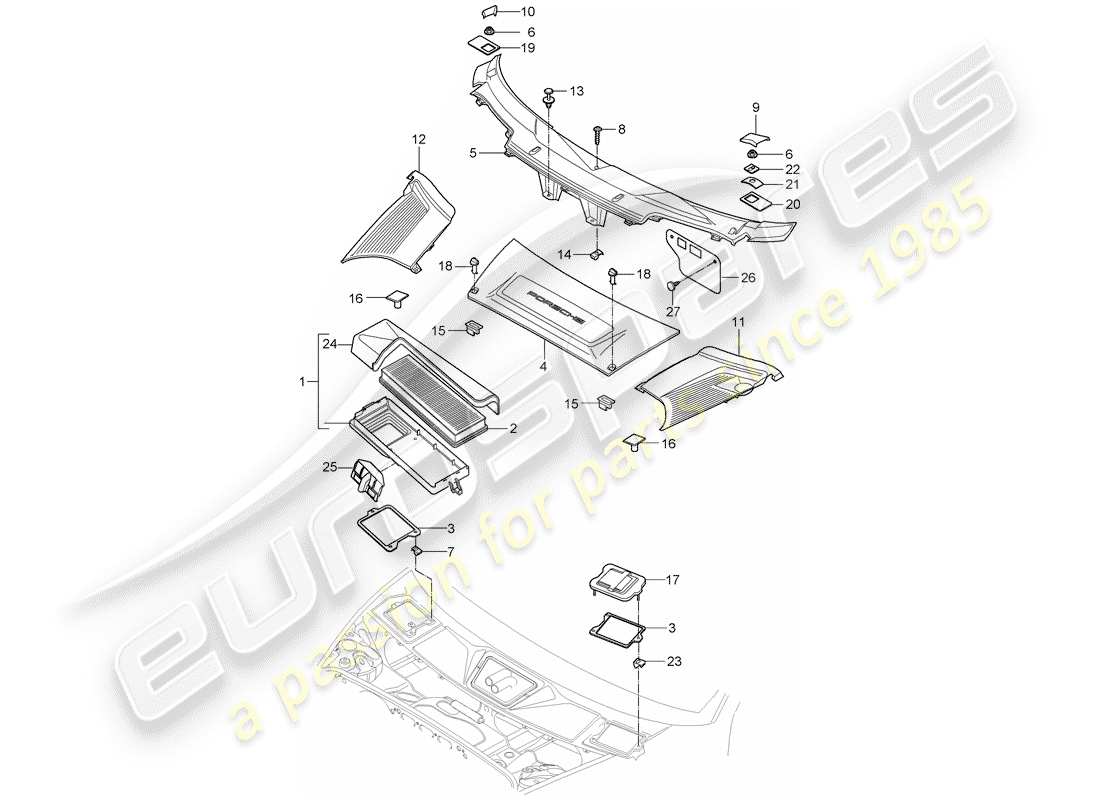 porsche 997 (2006) particulate filter part diagram