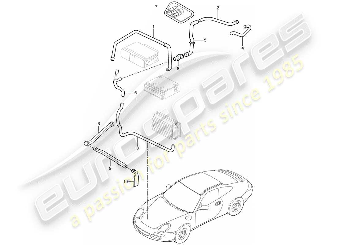 porsche 997 (2006) luggage compartment part diagram