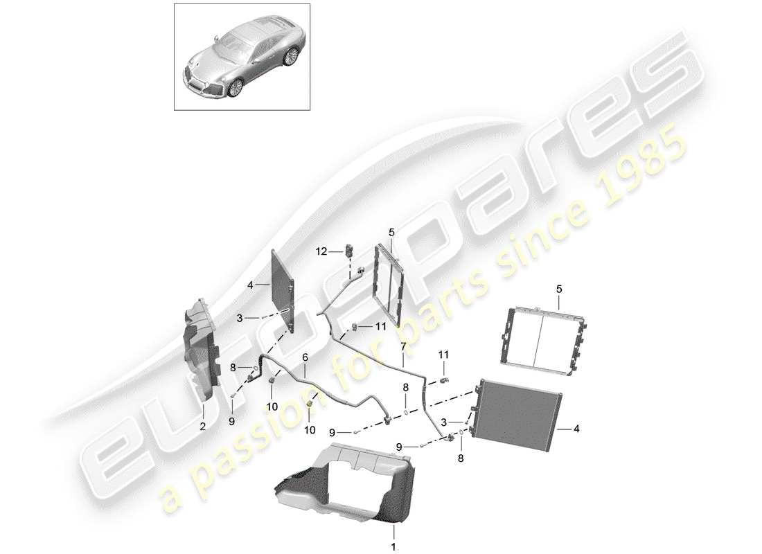 porsche 991 gen. 2 (2020) refrigerant circuit part diagram