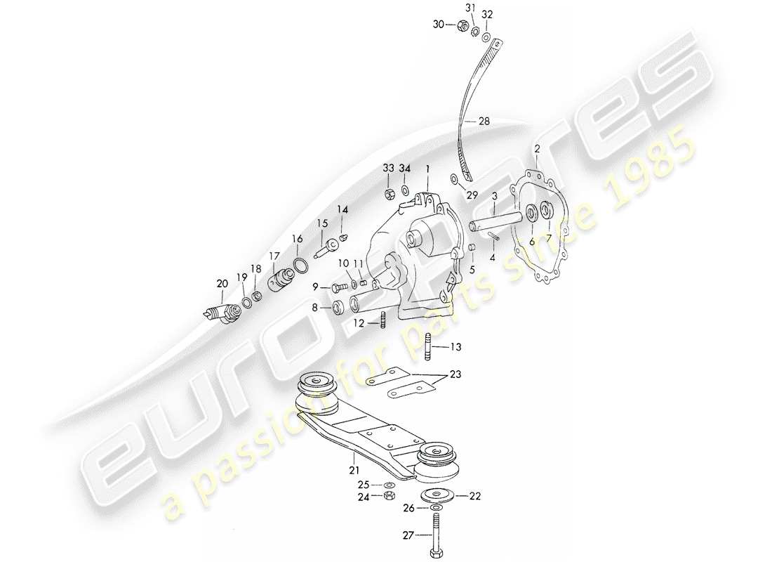 porsche 911 (1970) transmission cover - transmission suspension - die casting - d - mj 1971>> - mj 1971 part diagram