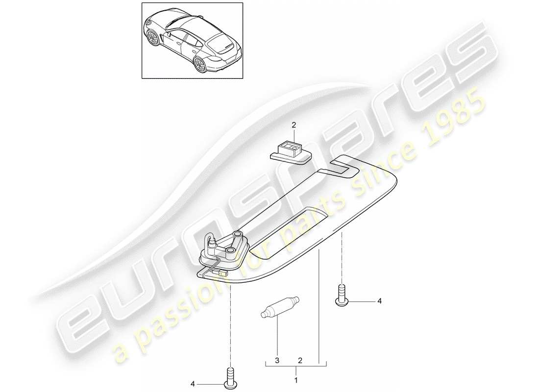 porsche panamera 970 (2010) sun vizors part diagram