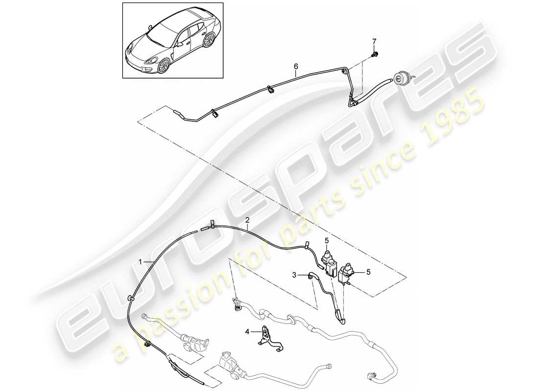 porsche panamera 970 (2010) pressure pipe part diagram