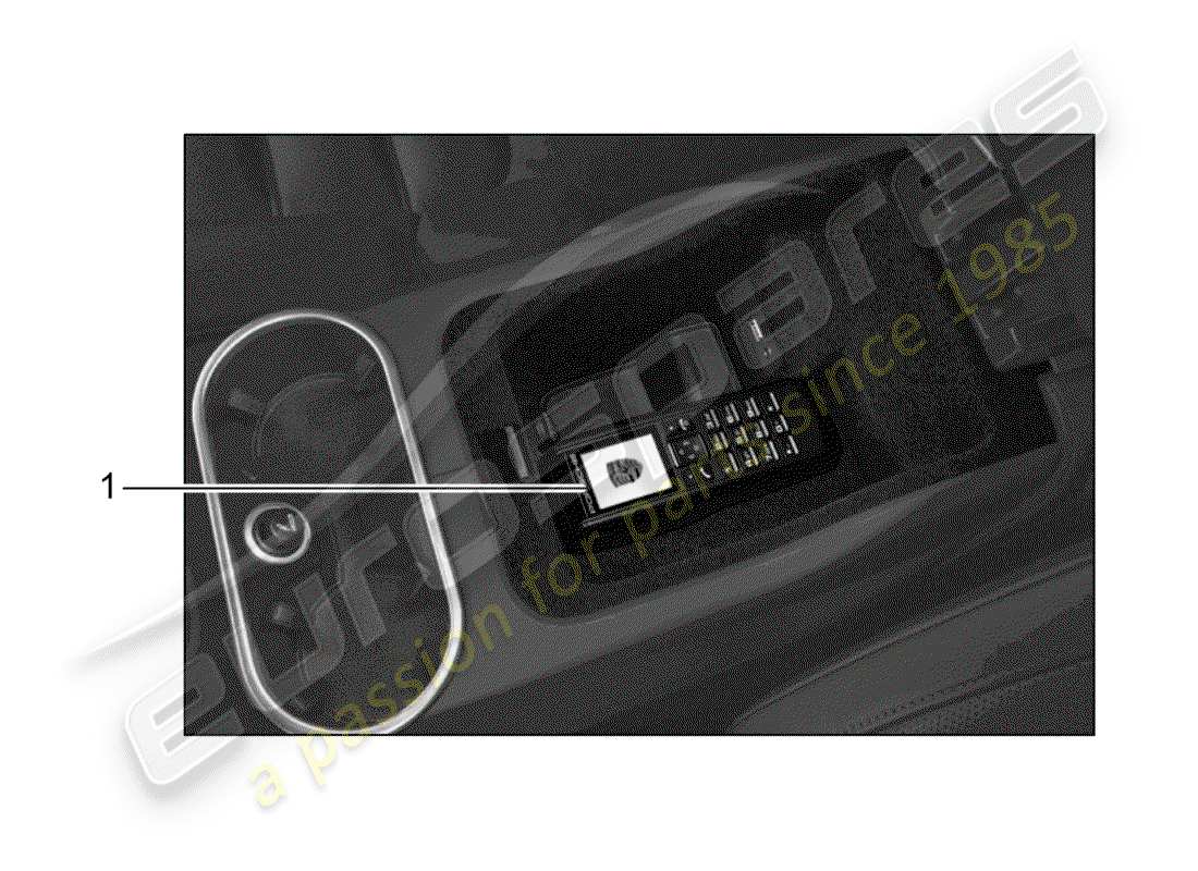 porsche tequipment cayenne (2003) telephone handset with part diagram