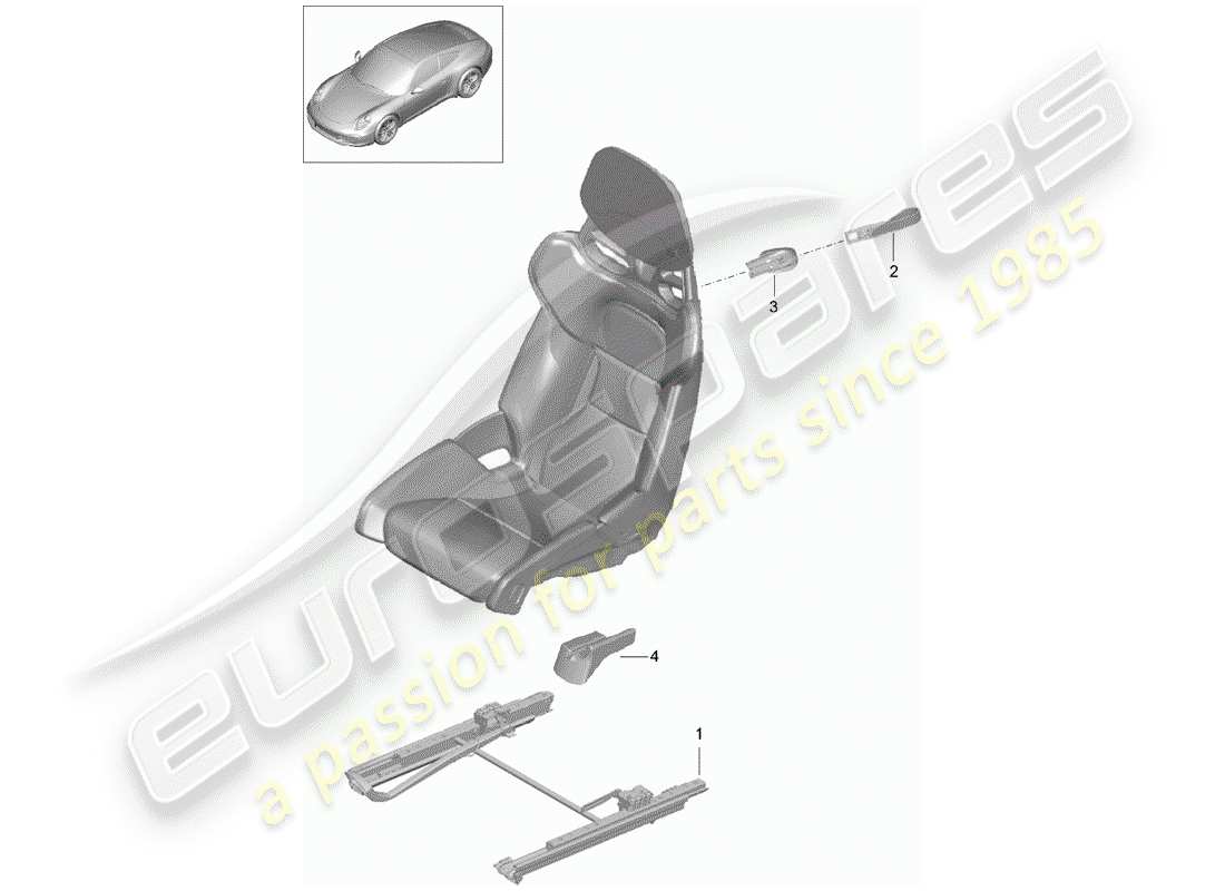 porsche boxster 981 (2013) seat part diagram