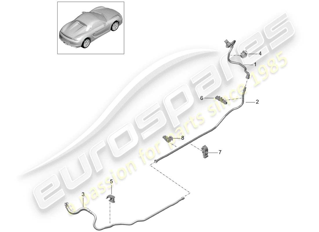 porsche boxster spyder (2016) vacuum line part diagram