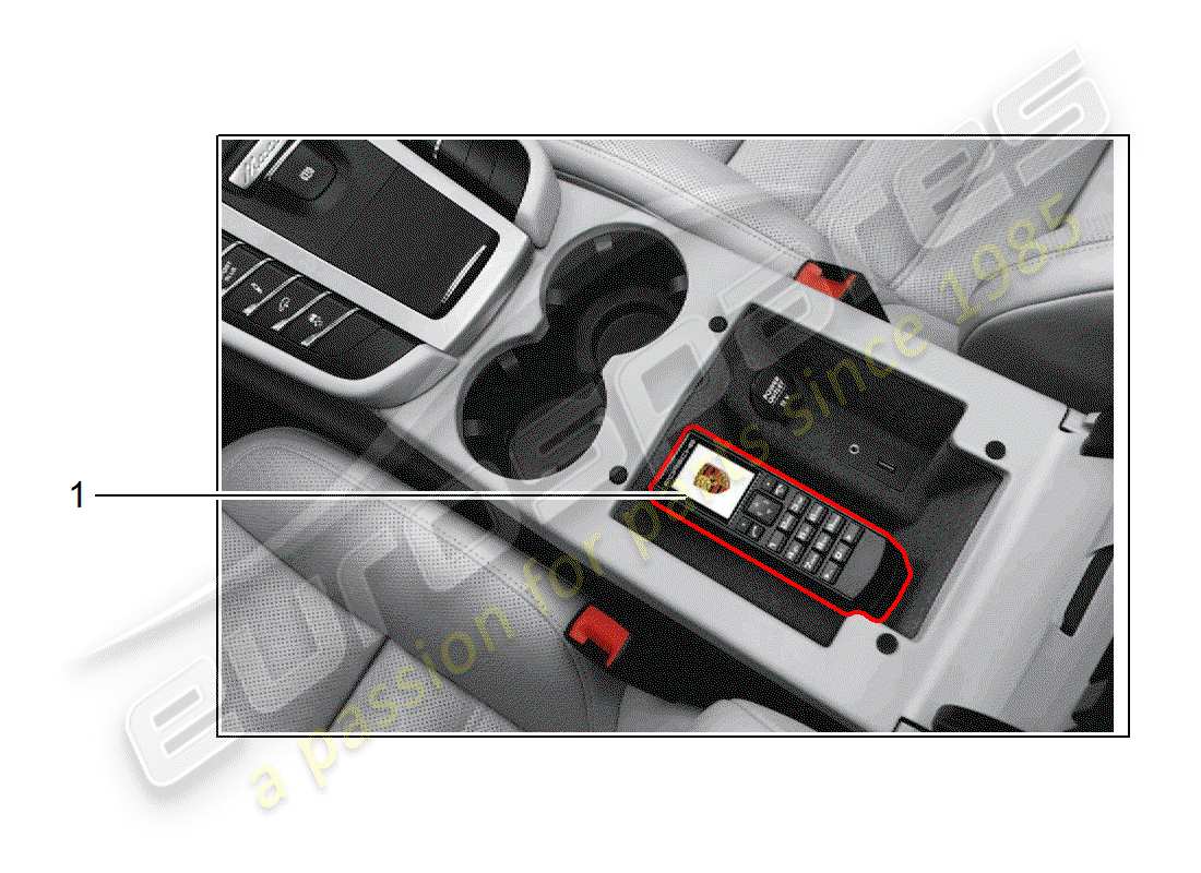 porsche tequipment macan (2014) telephone handset with part diagram