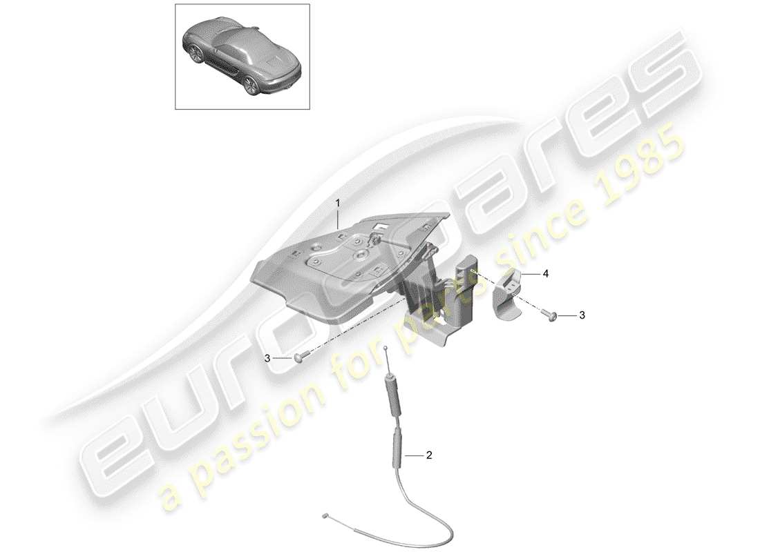 porsche boxster 981 (2014) flap part diagram