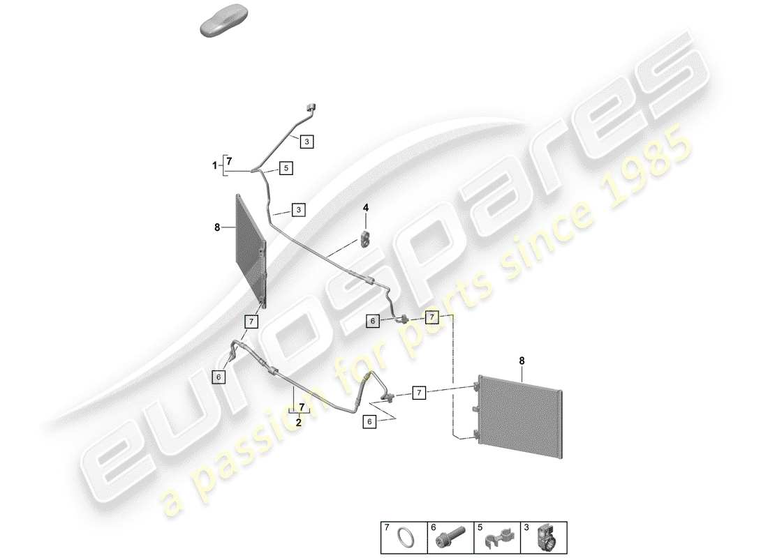 porsche boxster spyder (2020) air conditioner part diagram