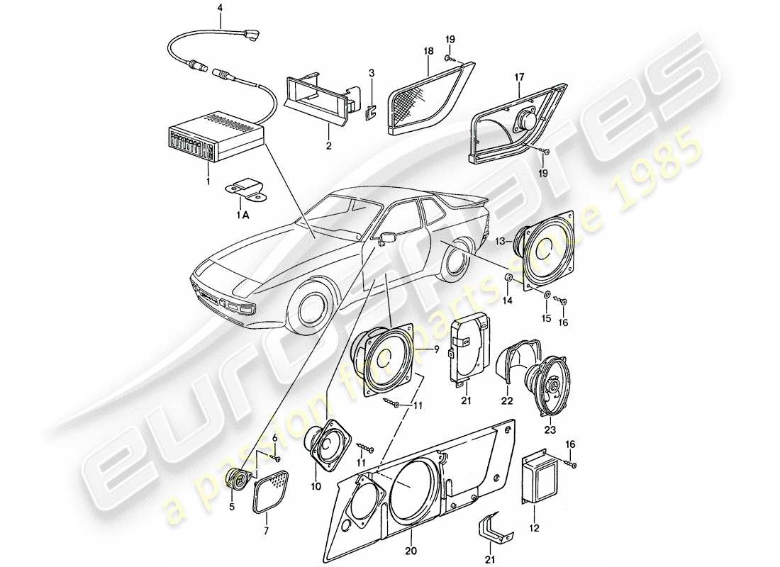 porsche 944 (1990) for - soundsystem part diagram