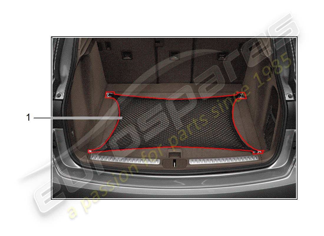 porsche tequipment macan (2018) cargo net part diagram