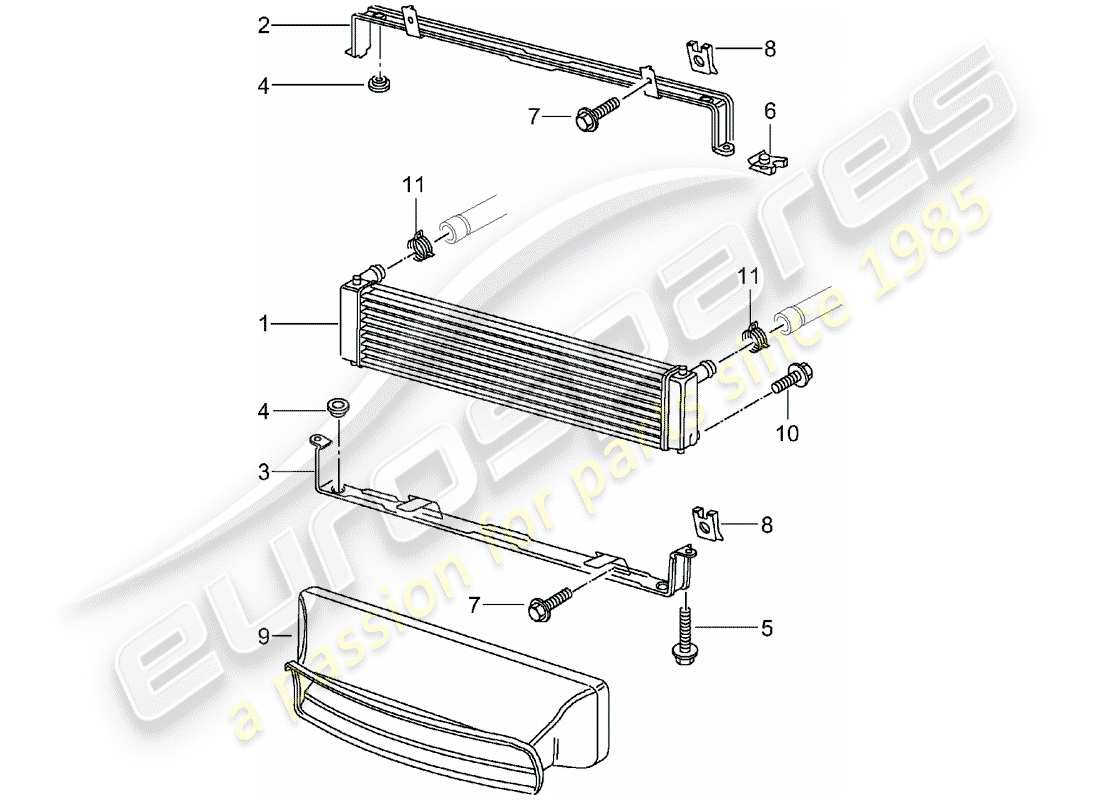 porsche 996 gt3 (2005) radiator part diagram