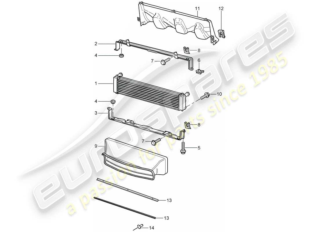 porsche 996 (2001) radiator part diagram