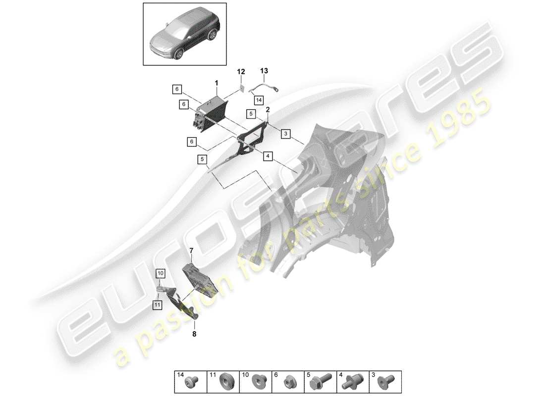 porsche cayenne e3 (2019) charger for high-voltage part diagram