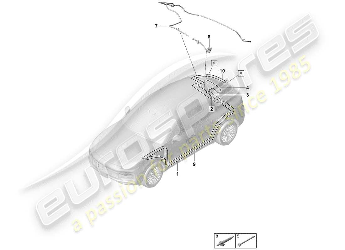 porsche cayenne e3 (2019) hose part diagram