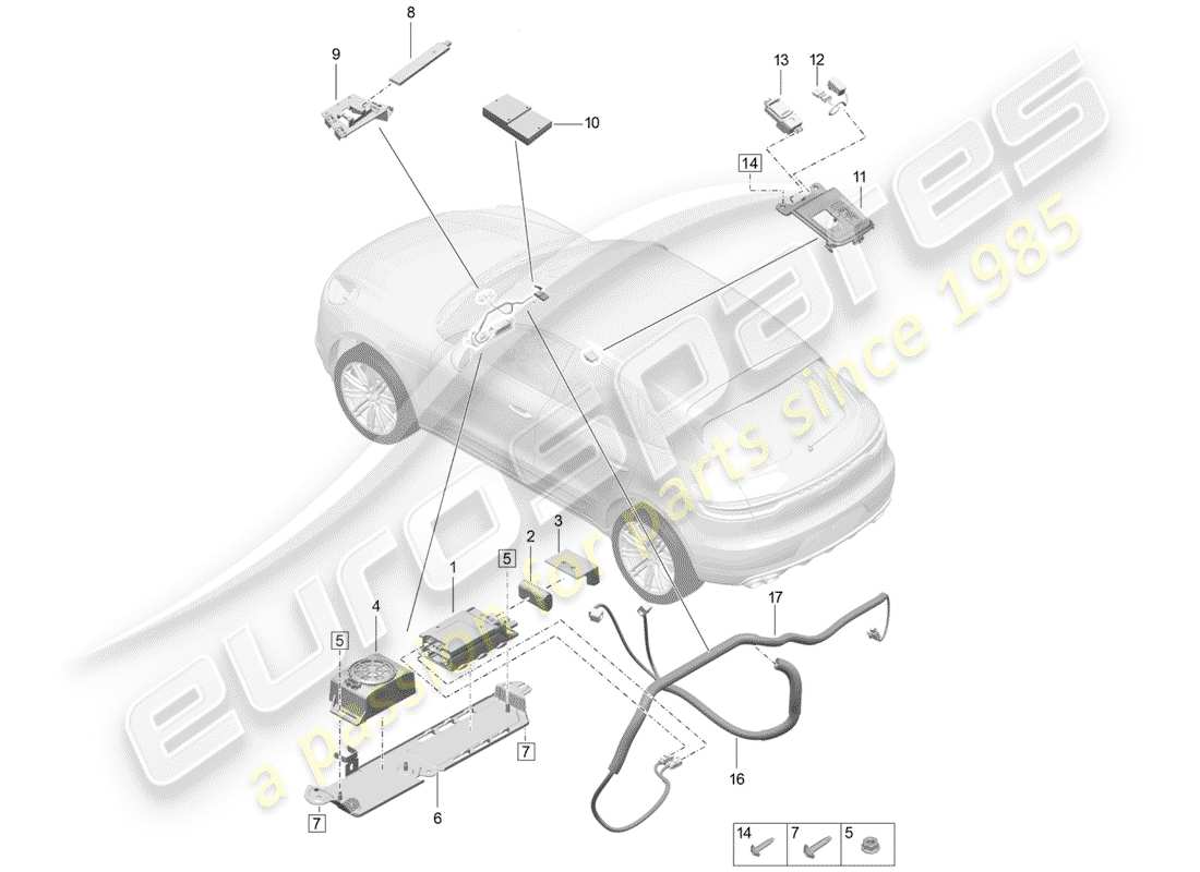 porsche macan (2019) for vehicles with telephone part diagram