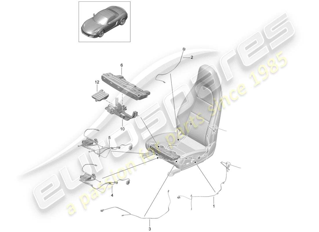 porsche boxster 981 (2014) wiring harnesses part diagram