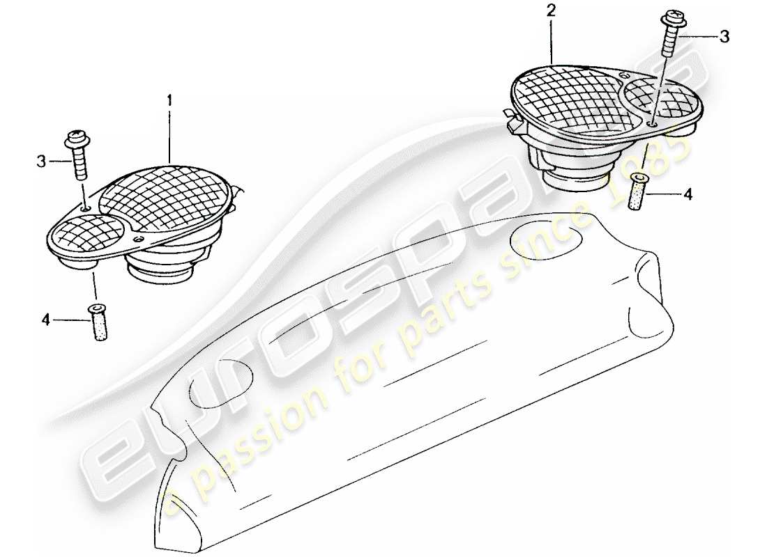 porsche 996 gt3 (2001) loudspeaker part diagram