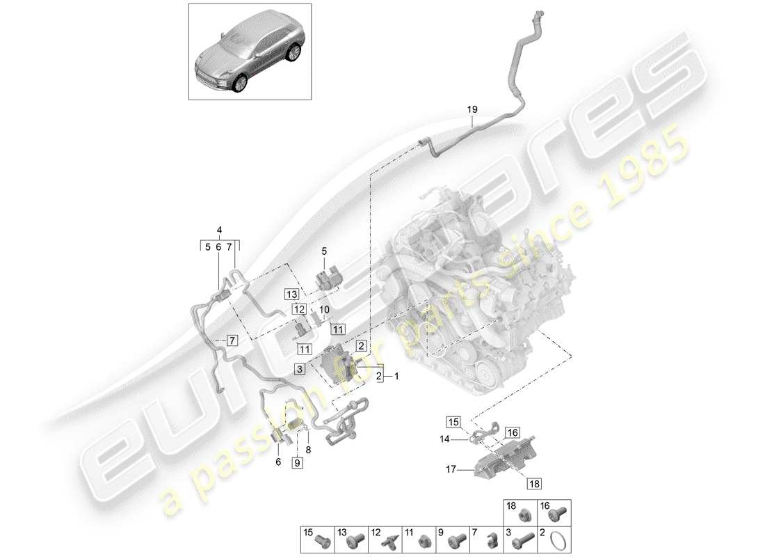 porsche macan (2019) vacuum system part diagram