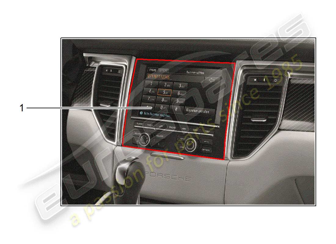 porsche tequipment macan (2015) installation kit part diagram