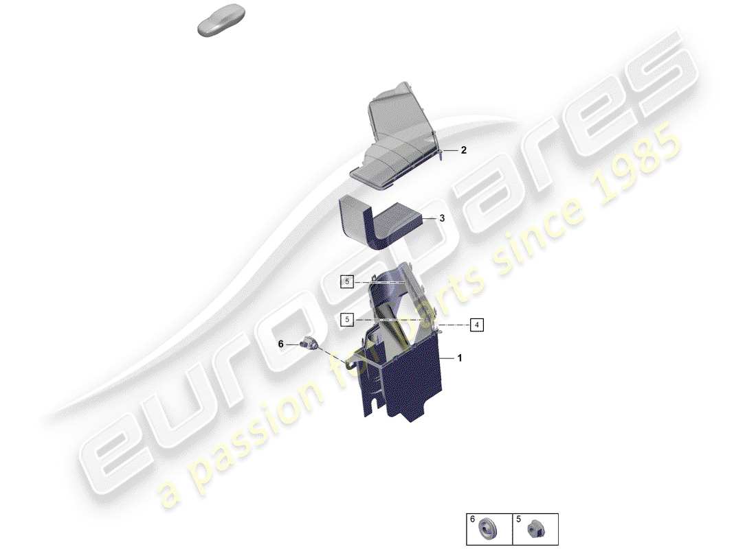 porsche boxster spyder (2020) fresh air intake part diagram