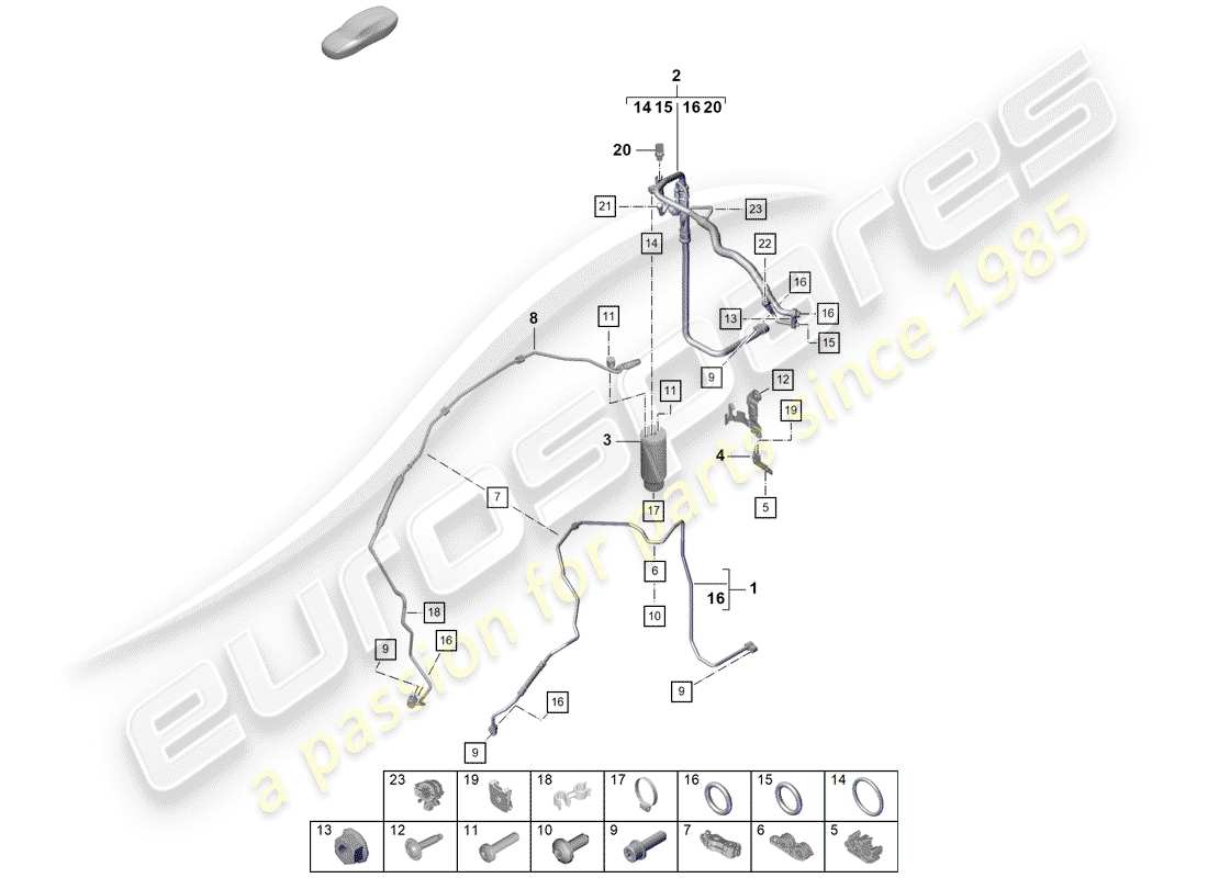 porsche boxster spyder (2019) air conditioner part diagram