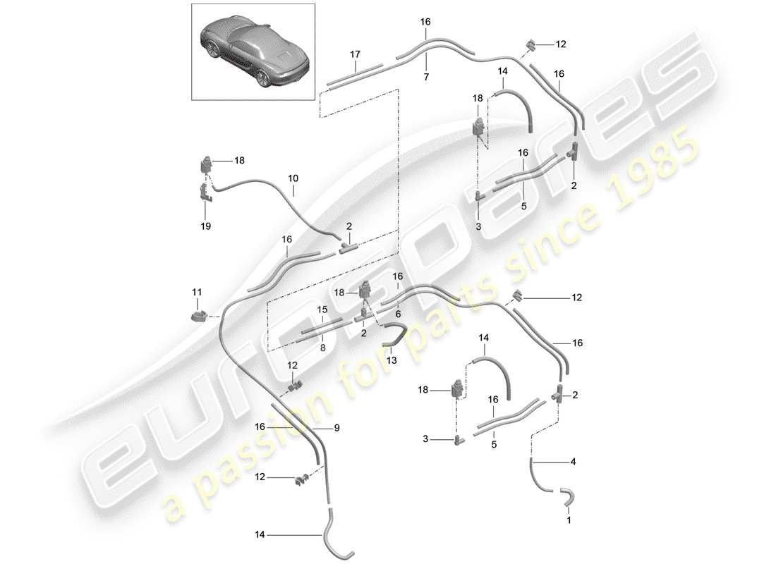 porsche boxster 981 (2013) vacuum system part diagram