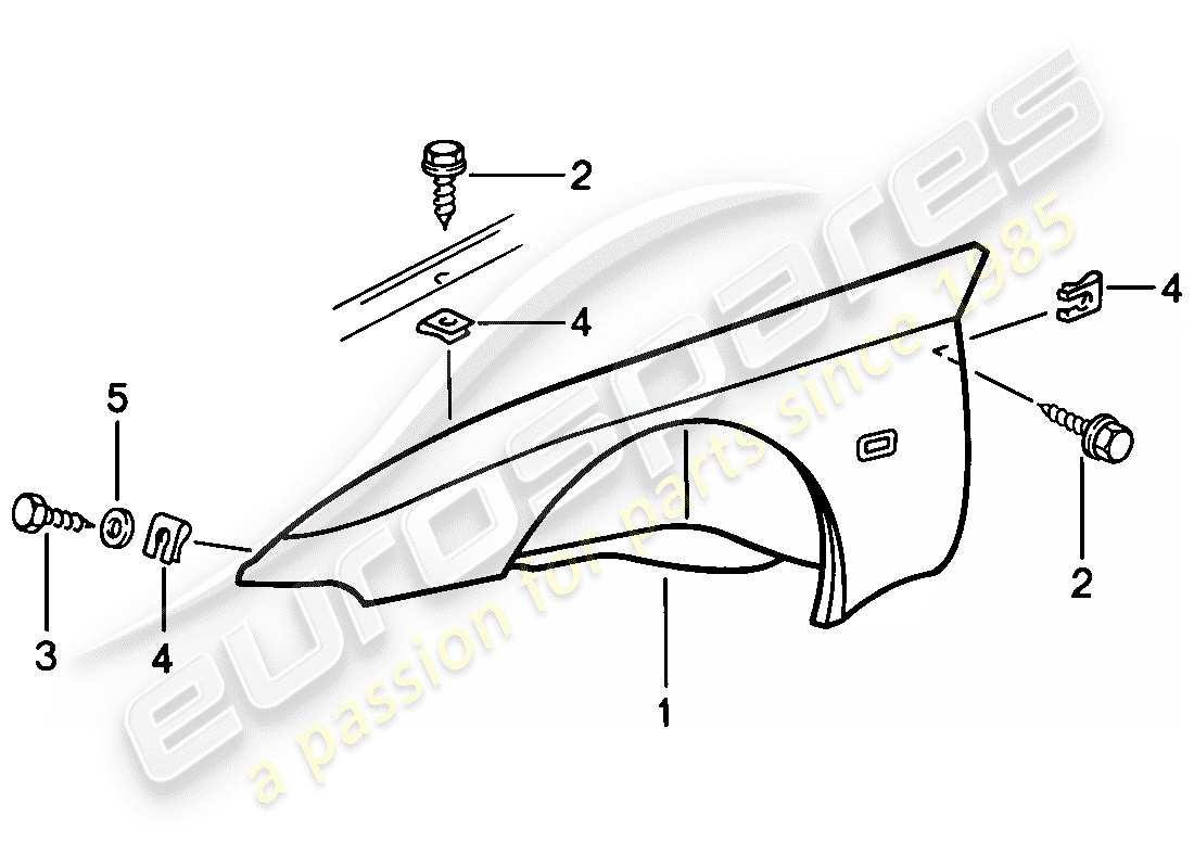 porsche 944 (1982) fender part diagram