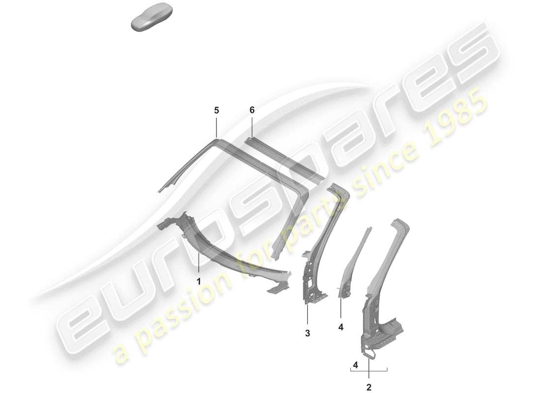 porsche 2019 a-pillar part diagram