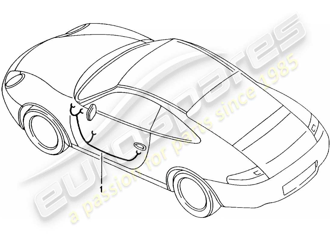 porsche 996 gt3 (2001) wiring harnesses - driver's door - passenger's door part diagram