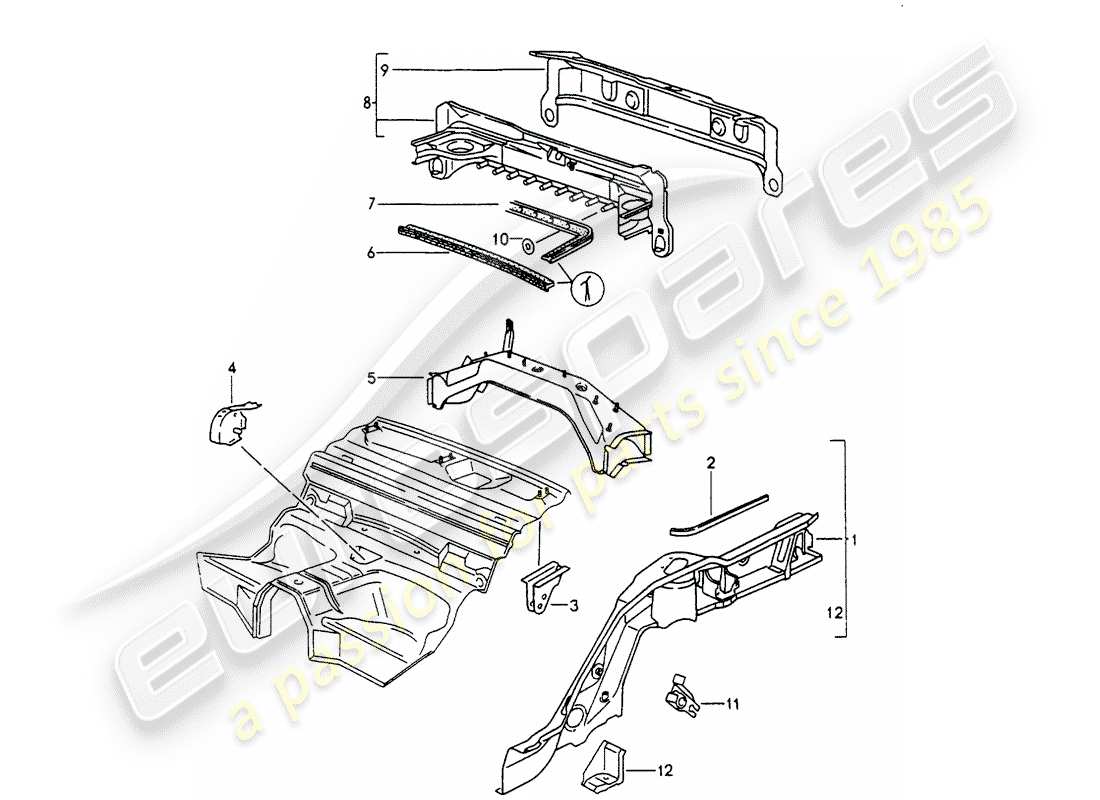 porsche 993 (1995) frame part diagram