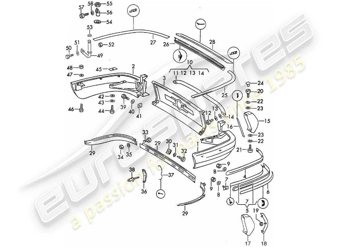 porsche 911/912 (1968) bumper - d - mj 1969>> part diagram