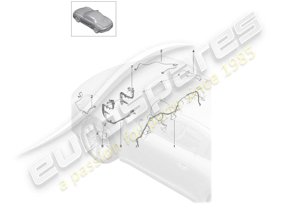 porsche boxster 981 (2015) wiring harnesses part diagram