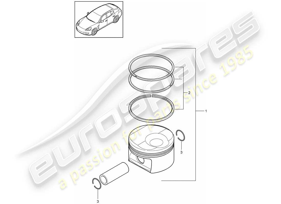 porsche panamera 970 (2010) piston part diagram