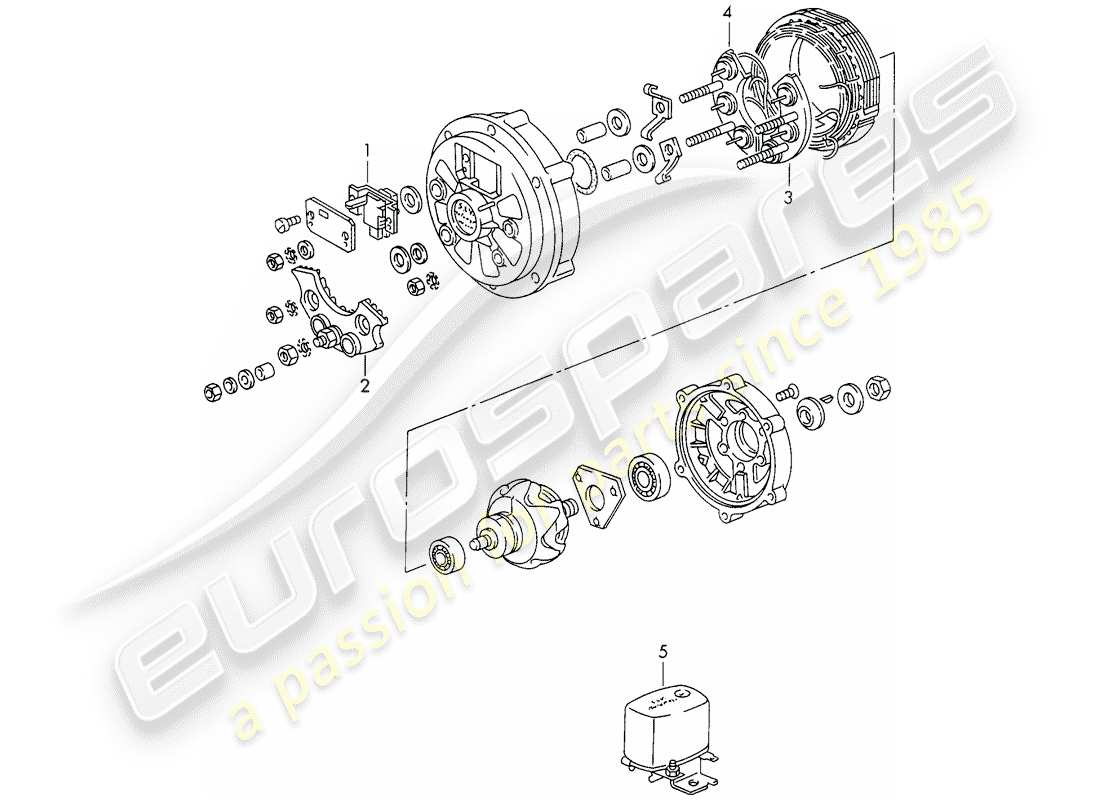 porsche 911/912 (1969) alternator - 770 w - d - mj 1969>> - mj 1969 part diagram