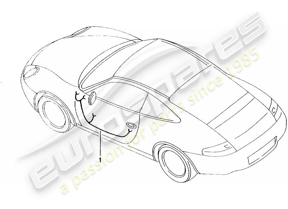 porsche 996 (2004) wiring harnesses - driver's door - passenger's door - operating mechanism - convertible top - sub frame part diagram