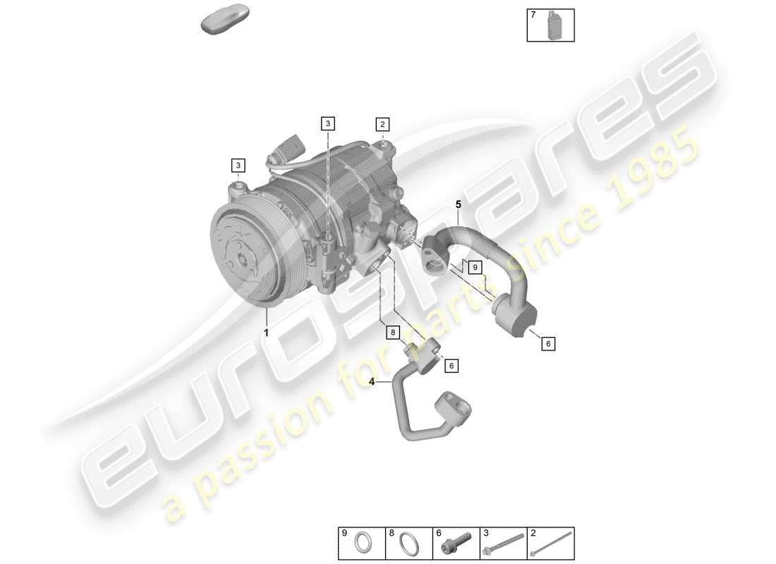 porsche boxster spyder (2020) compressor part diagram