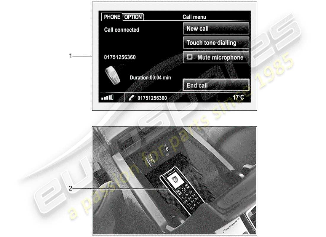 porsche tequipment panamera (2017) installation kit part diagram