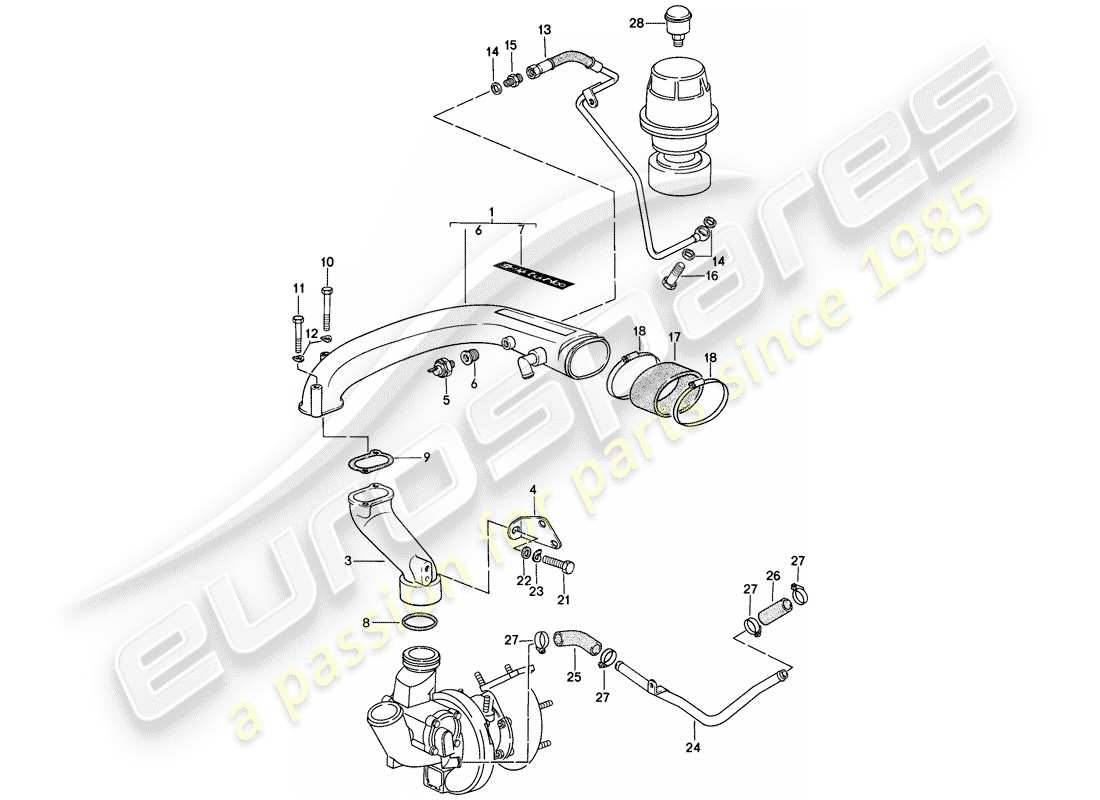 porsche 924 (1976) turbocharging part diagram