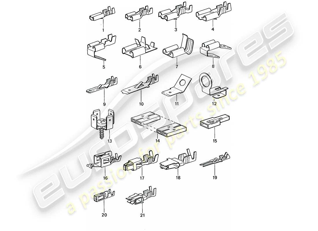 porsche 944 (1990) male blade terminal - push-on connector part diagram