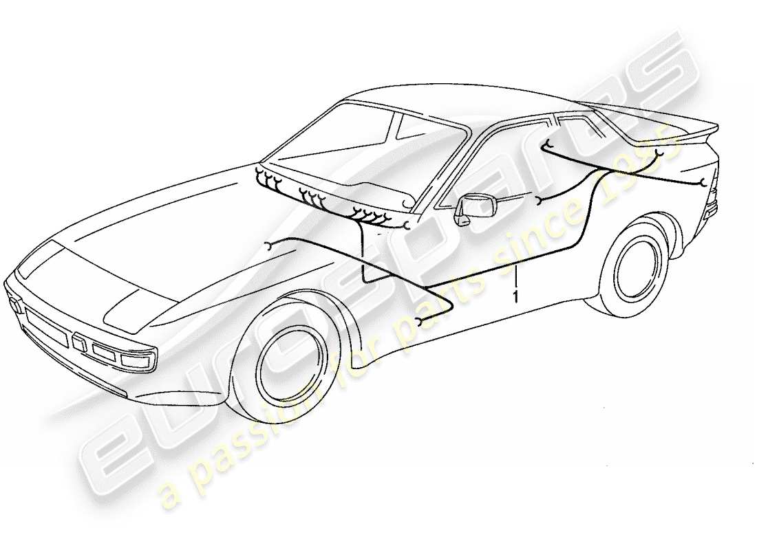 porsche 944 (1990) wiring harnesses - passenger compartment part diagram