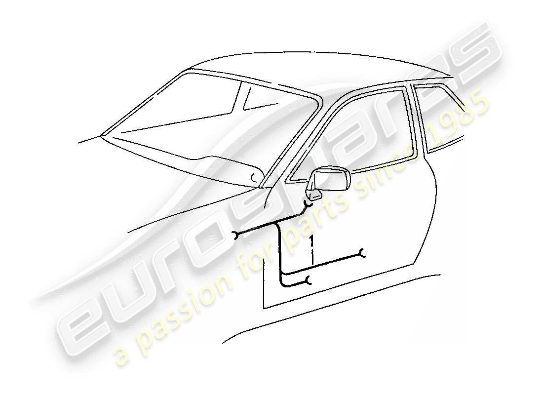 porsche 944 (1990) wiring harnesses - doors part diagram