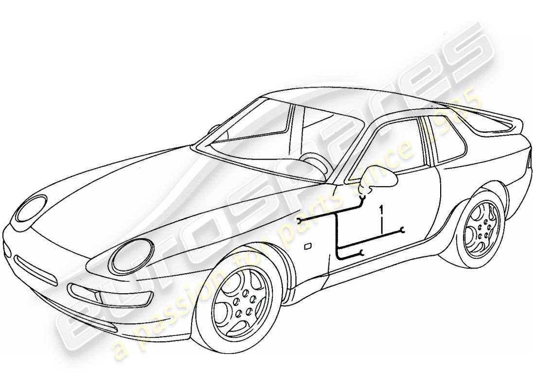 porsche 968 (1992) wiring harnesses - doors part diagram