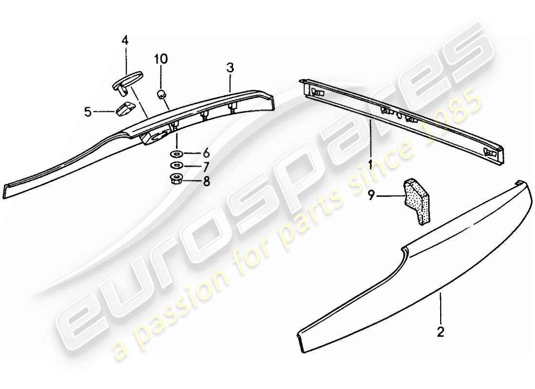 porsche 944 (1990) trims part diagram