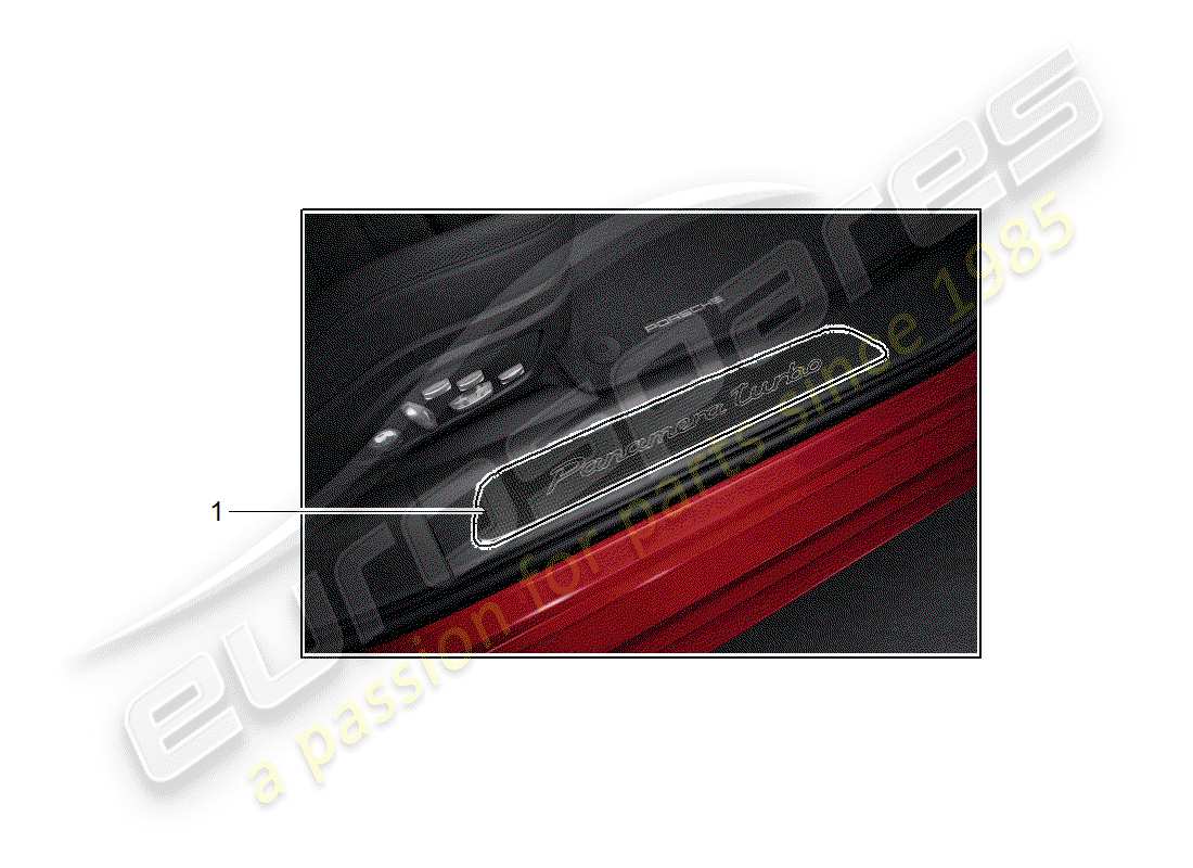 porsche tequipment panamera (2012) scuff plate - sill panel part diagram