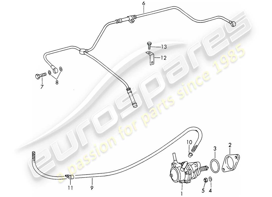 porsche 911/912 (1969) fuel pump part diagram