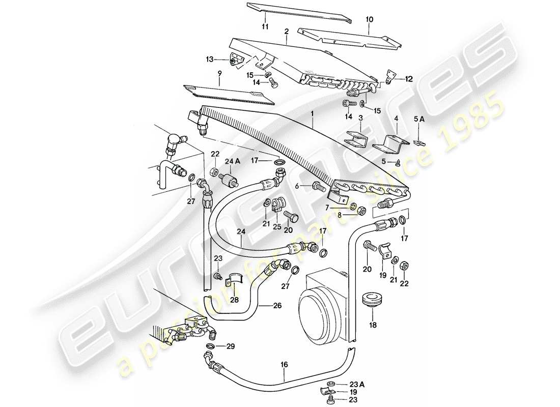 porsche 911 (1986) capacitor - refrigerant line - accessories and others part diagram