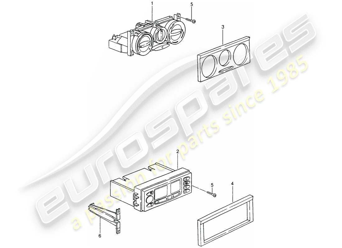 porsche boxster 986 (2000) control switch part diagram