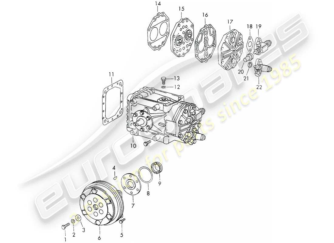 porsche 911/912 (1969) compressor - clutch - d - mj 1969>> part diagram